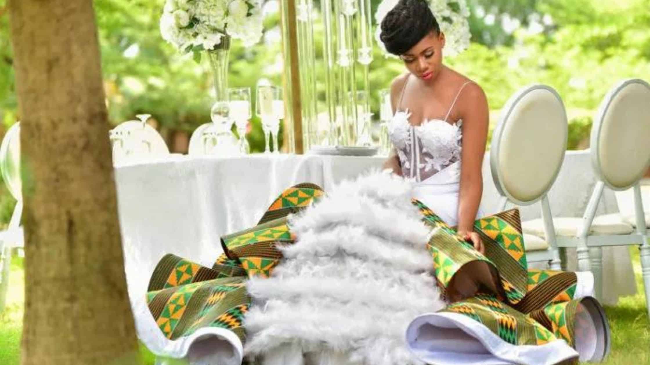 Kente wedding gown sale