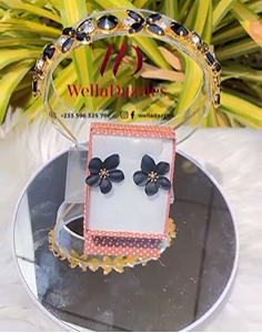 Zircon Stone Headpiece with Matching Earrings