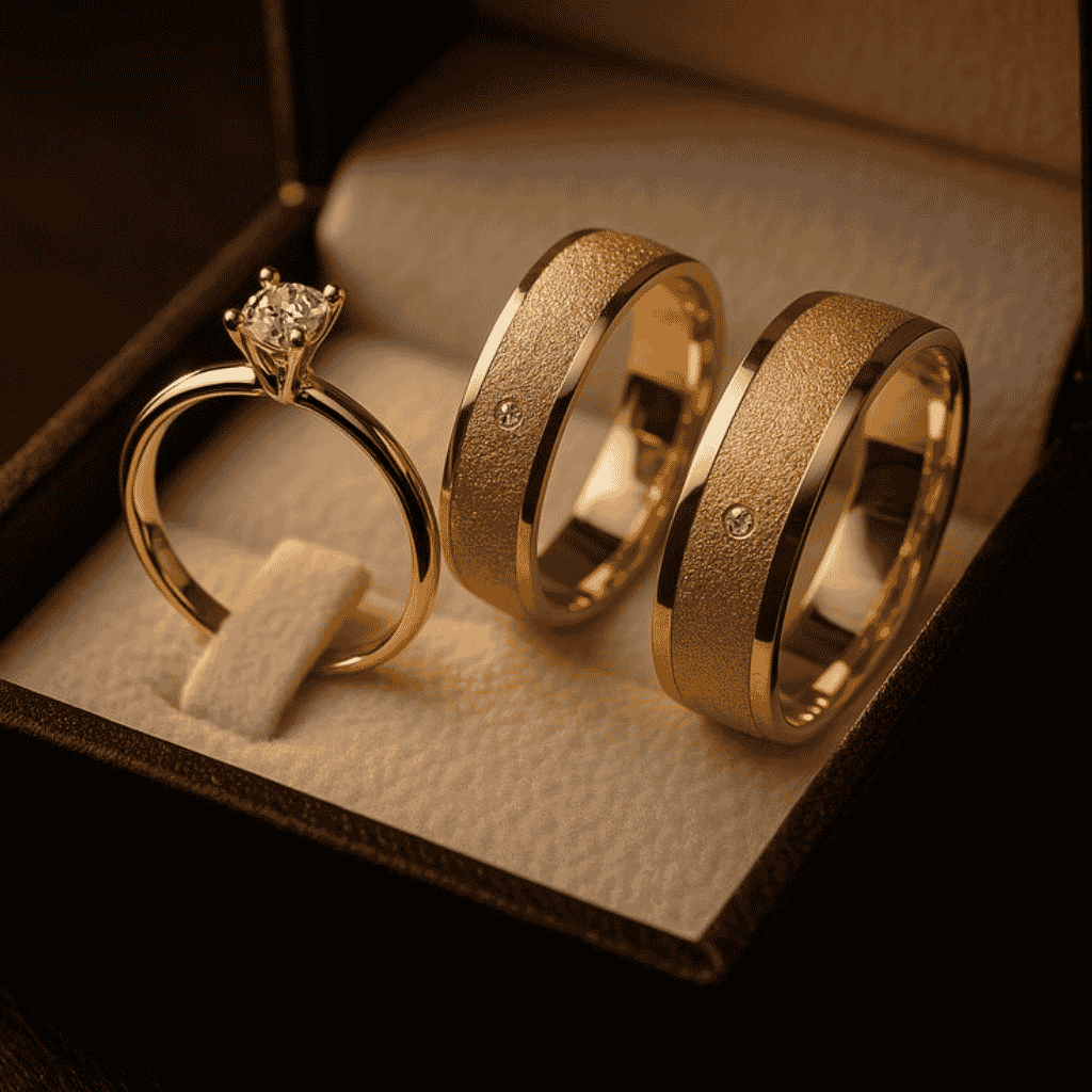 Gold Dust Wedding Rings